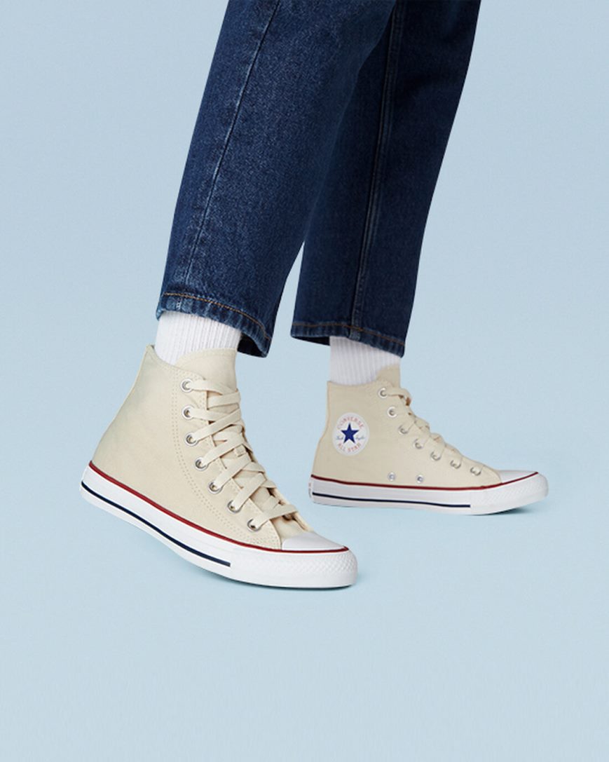 Pánské Boty Vysoké Converse Chuck Taylor All Star Classic Béžový Bílé | CZ YIOU29